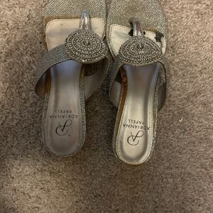 Silver glittery evening shoes